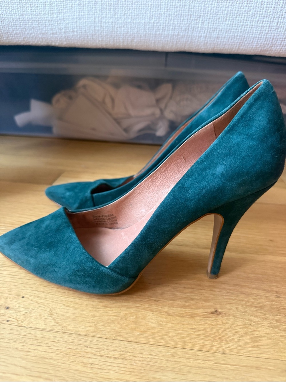 Women’s Teal Madewell Suede Pointed-Toe High Heels